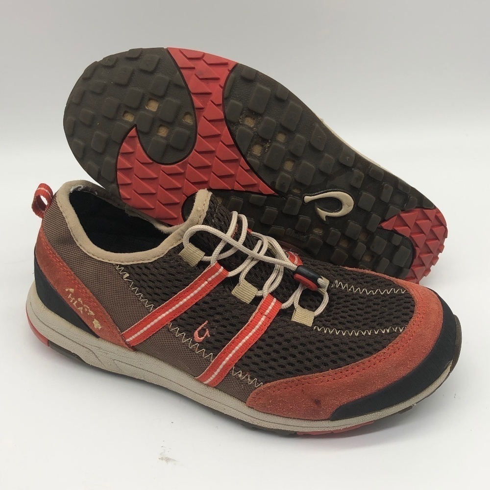 OluKai Orange and Brown Athletic Shoes with Durable Sole